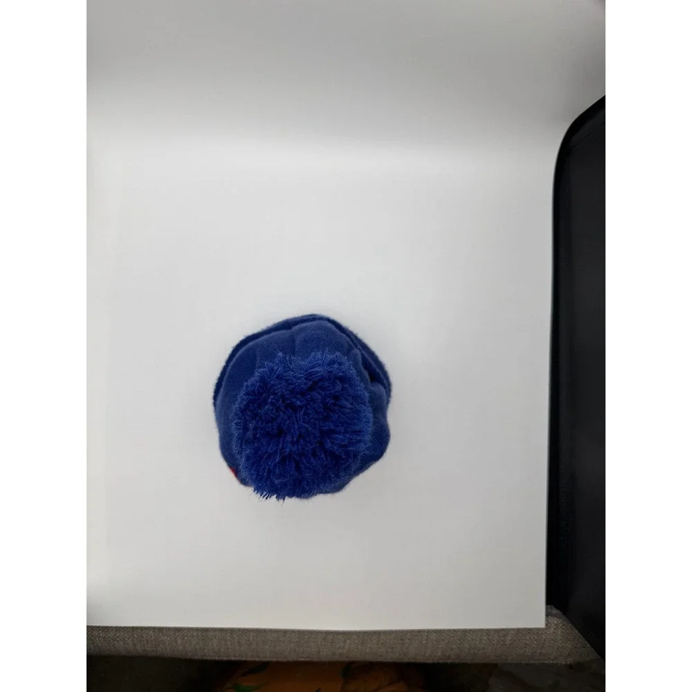 New Era Buffalo Bills 1960 NFL 100 Pom Beanie Blue Knit Hat Fleece Lined OSFM